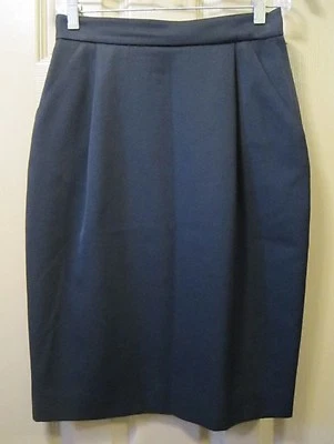 TALLA 6 TAHARI MUJER FALDA LÁPIZ RECTA NEGRA, FORRADA, 100% LANA, BOLSILLOS, USADA EN EXCELENTE ESTADO Foto 1 de 4