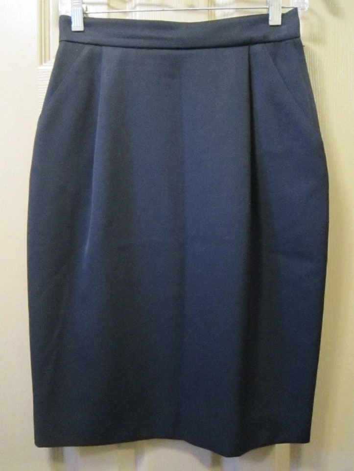 TALLA 6 TAHARI MUJER FALDA LÁPIZ RECTA NEGRA, FORRADA, 100% LANA, BOLSILLOS, USADA EN EXCELENTE ESTADO Foto 1 de 4