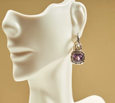 Pendientes John Hardy Guijarro Plata Esterlina Kali Púrpura Amatista 2 Piezas! ¡COMO NUEVO! Foto 1 de 4