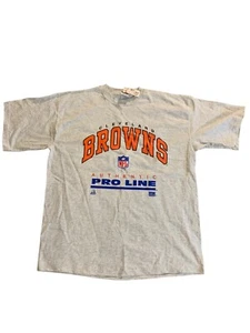 Vtg Cleveland Browns Authentic Pro Line NFL T Shirt Playoffs USA Made NWT New XL - Picture 1 of 7