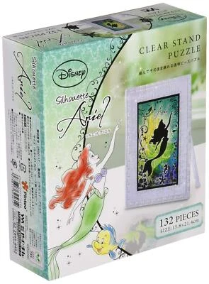 Puzzle 132 pezzi Sirenetta Ariel Silhouette supporto trasparente JP - Immagine 1 di 2