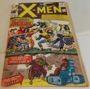 X-MEN #9 1965 coverless facsimile cover included, vs The AVENGERS ! Lucifer app - Picture 1 of 6