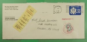 DR WHO 1987 OFFICIAL MAIL STATIONERY ARMY STA POSTAGE DUE k05441