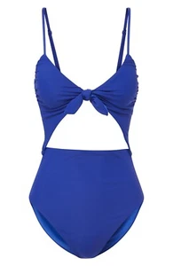 Veronica Beard Women's Aniston One-Piece Swimsuit In Electric Blue Size S New - Picture 1 of 5
