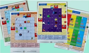Board Games Number Facts for 11-18 Set of 4 AND Dice, Counters & Game Pieces - Picture 1 of 1