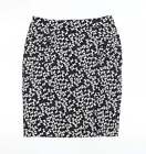 Atmosphere Womens Black Geometric Cotton Straight & Pencil Skirt Size 14 Zip - B