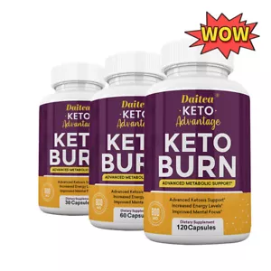Keto Burn dieta fuerte píldoras adelgazantes cápsulas pérdida de peso cetosis quemador de grasa - Imagen 1 de 11