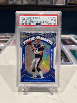 TOM BRADY 2007 TOPPS FINEST MOMENTS BLUE REFRACTOR /299 PSA 9 INVEST GOAT HOF - Image 1 of 2