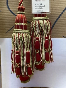 Scalamandre Hampton Court Tieback Red Green Cream Tassel MSRP USD 1058 - Picture 1 of 24