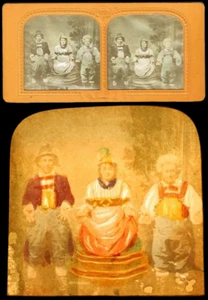 vue stéréo JEU DE MAINS vers 1860- 70  / tissue polyorama  - Picture 1 of 4