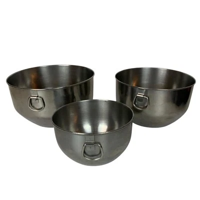 Farberware Stainless Steel Nesting Mixing Bowl Set Of 3 with Thumb Rings Korea - Image 1 of 4