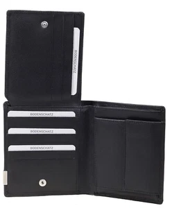Bodenschatz Geldbörse Leder Geldbeutel Portemonnaie Portmonee Lederbörse schwarz - Picture 1 of 4