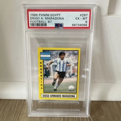 1986 Panini Egypt Football '87 Diego Armando Maradona #297 PSA 6 - Image 1 of 4