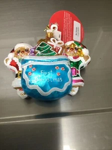 Christopher Radko Merry Messages First Christmas Ornament 1020888 NEW - Picture 1 of 5