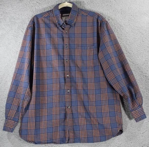 Jos A Bank 1905 Traditional Fit Shirt Mens Large Blue Brown Seersucker Button - Picture 1 of 13