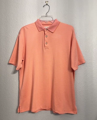 Рубашка поло Jamaica Jaxx мужская M оранжевая с коротким рукавом на 3 пуговицах текстурированная повседневная для гольфа - Изображение 1 из 4