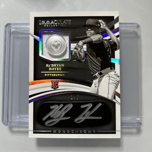 #/6 Button Auto RC 🔥 ke'bryan hayes 🔥 IMMACULATE MONOCHROME Black Ebay 1/1 - Picture 1 of 2