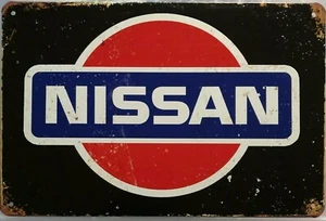 NISSAN Rustic Look Vintage Tin Metal Sign Man Cave Shed Garage & Bar Sign - Picture 1 of 2