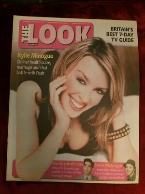 KYLIE MINOGUE Ewan McGregor David Schwimmer Anthea Turner rare UK magazine 2001 - Image 1 of 3