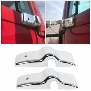 1 Pair Chrome Door Mirror Brackets Left Right Fit Freightliner Century Columbia