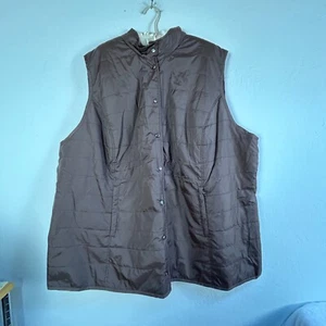 Avenue Women's Brown Quilted Puffer Vest Plus Size 30/32 Lightweight Jacket - Picture 1 of 8