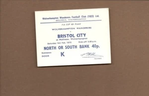 Used Ticket - Wolves v Bristol City FAC 3.2.1973 - Picture 1 of 1