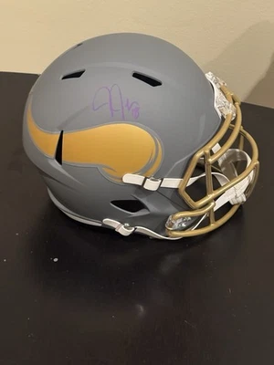 维京人贾斯汀·杰斐逊签名石板全尺寸速度代表头盔基础见证 — 第 1/3 张图片