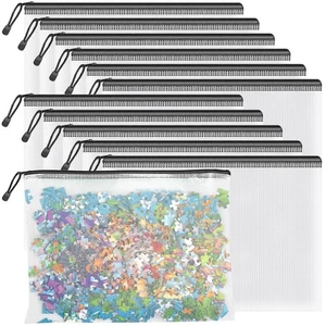 Umriox Sacchetti Puzzle con Cerniera a Rete, 13.0x9.0 in (Nero, 12 Confezioni), Lettera S - Foto 1 di 7