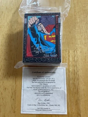 1992 Doomsday The Death Of Superman 90 Card Set,#1 Signed by Dan Jurgens COA - Image 1 of 4