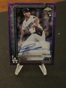 2025 Topps Chrome RA-BCA Ben Casparius RC Auto Purple Speckle /299 Dodgers - Bild 1 von 2