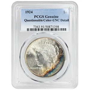 1924 $1 Peace Dollar Rare Coin, PCGS UNC Details Rare Coin - Bild 1 von 2