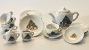 Juego de té de porcelana para niños tiempo de juego árbol de Navidad oso de peluche mini juego de 17 piezas - Imagen 1 de 5