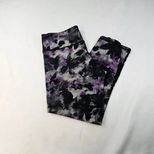 Zyia Active Little Girls Size 12/14 Activewear Leggings Ankle Black Purple - Picture 1 of 6