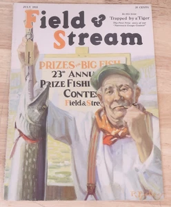 Nice Used Field & Stream July 1933 Vintage Fishing Magazine Hunting Fishing Camp - Picture 1 of 7