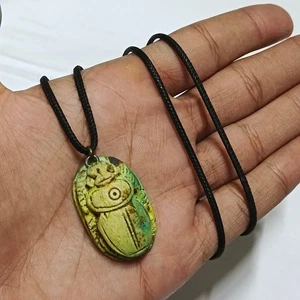 Antique Egypt Scarab Pendant, Handcrafted with Hand Carved Antique Style Details - Picture 1 of 10