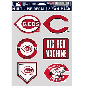 Cincinnati Reds Multi-Use 6 Fan Pack MLB Decal Stickers *Free Shipping - Picture 1 of 2