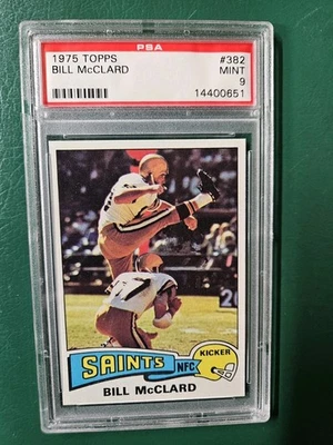 1975 TOPPS FOOTBALL #382 BILL McCLARD☆☆PSA 9 (MINT)☆☆NEW ORLEANS SAINTS☆☆ - Image 1 of 2