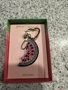 Betsey Johnson Embellished Watermelon Keychain Purse Charm - Picture 1 of 3