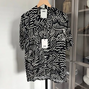 OAS Tar Lorenzo Viskose gemustert Knopfleiste Kurzarm Shirt S NEU Oversized - Bild 1 von 7