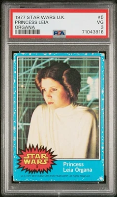 1977 STAR WARS U.K. #5 PRINCESS LEIA ORGANA PSA GRADED PSA 3 RARE!!! 🔥🔥 - Image 1 of 2
