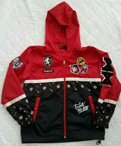 Y2K Streetwear Jacket Windbreaker Hood Patches Retro Gamer Skateboard FLAW READ - Picture 1 of 12