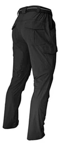 Men's Hiking Work Cargo Pants Quick-Dry Lightweight Waterproof XX-Large Black - Picture 1 of 7