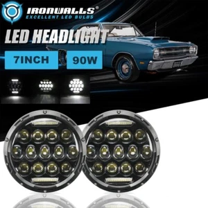 Pair 7" INCH LED Headlights DRL Hi-Lo Sealed Beam Lamp for Dodge Dart 1964-1976 - Bild 1 von 12