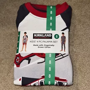 Kirkland Signature Kids Boys' 4-Piece Cotton Pajama Set Size 8 - Picture 1 of 2