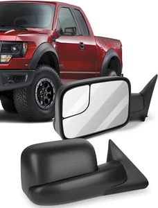 Black Manual Adjusted Side View Mirror, Driver Side 94-01 Ram 1500, 94-02 2500 - Picture 1 of 4