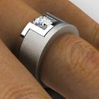 0.50CT Round Lab Created Diamond Men's Wedding Band Ring 14K White Gold Plated
