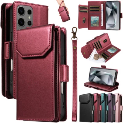 For Samsung S25 S24 S23 S22 S21 S20+ Ultra Flip Leather Case Wallet Purse Cover - image 1 of 4