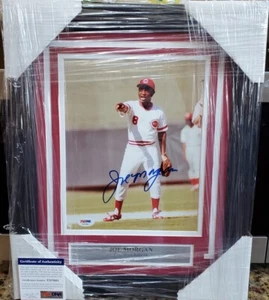 NICE FRAMED & MATTED Reds Joe Morgan Baseball 8x10 Autographed PSA COA - Picture 1 of 5