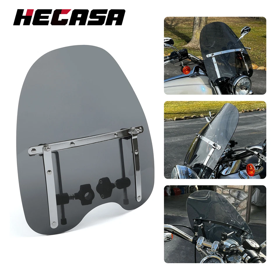 18"x16" Large Smoke Motorcycle Windshield For Honda Valkyrie 1500 GL1500C 1800 - Image 1 of 4