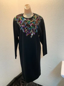 Vintage Diane Freis gorgeous beaded sweater dress size M/L new with tags - Picture 1 of 11